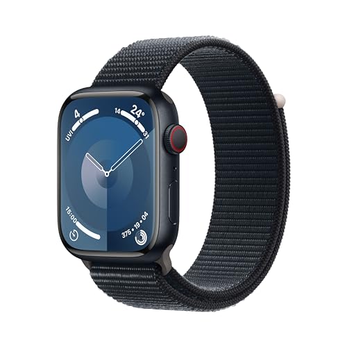 Apple Watch Series 9 [GPS + Cellular 45mm] Smartwatch with Graphite Stainless steel Case with Graphite Milanese Loop One Size. Fitness Tracker, Blood Oxygen & ECG Apps, Water Resistant