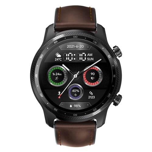 Ticwatch Pro 3 Ultra GPS Smartwatch Qualcomm SDW4100 and Mobvoi Dual Processor System Wear OS Smart Watch for Men Blood Oxygen Detection Fatigue Assessment 3-45 Days Battery NFC Mic Speaker