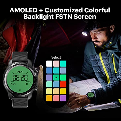 Ticwatch Pro 3 Ultra GPS Smartwatch Qualcomm SDW4100 and Mobvoi Dual Processor System Wear OS Smart Watch for Men Blood Oxygen Detection Fatigue Assessment 3-45 Days Battery NFC Mic Speaker