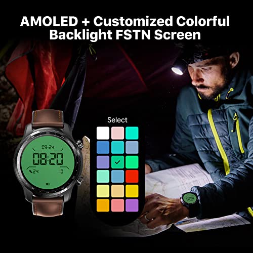 Ticwatch Pro 3 Ultra GPS Smartwatch Qualcomm SDW4100 and Mobvoi Dual Processor System Wear OS Smart Watch for Men Blood Oxygen Detection Fatigue Assessment 3-45 Days Battery NFC Mic Speaker